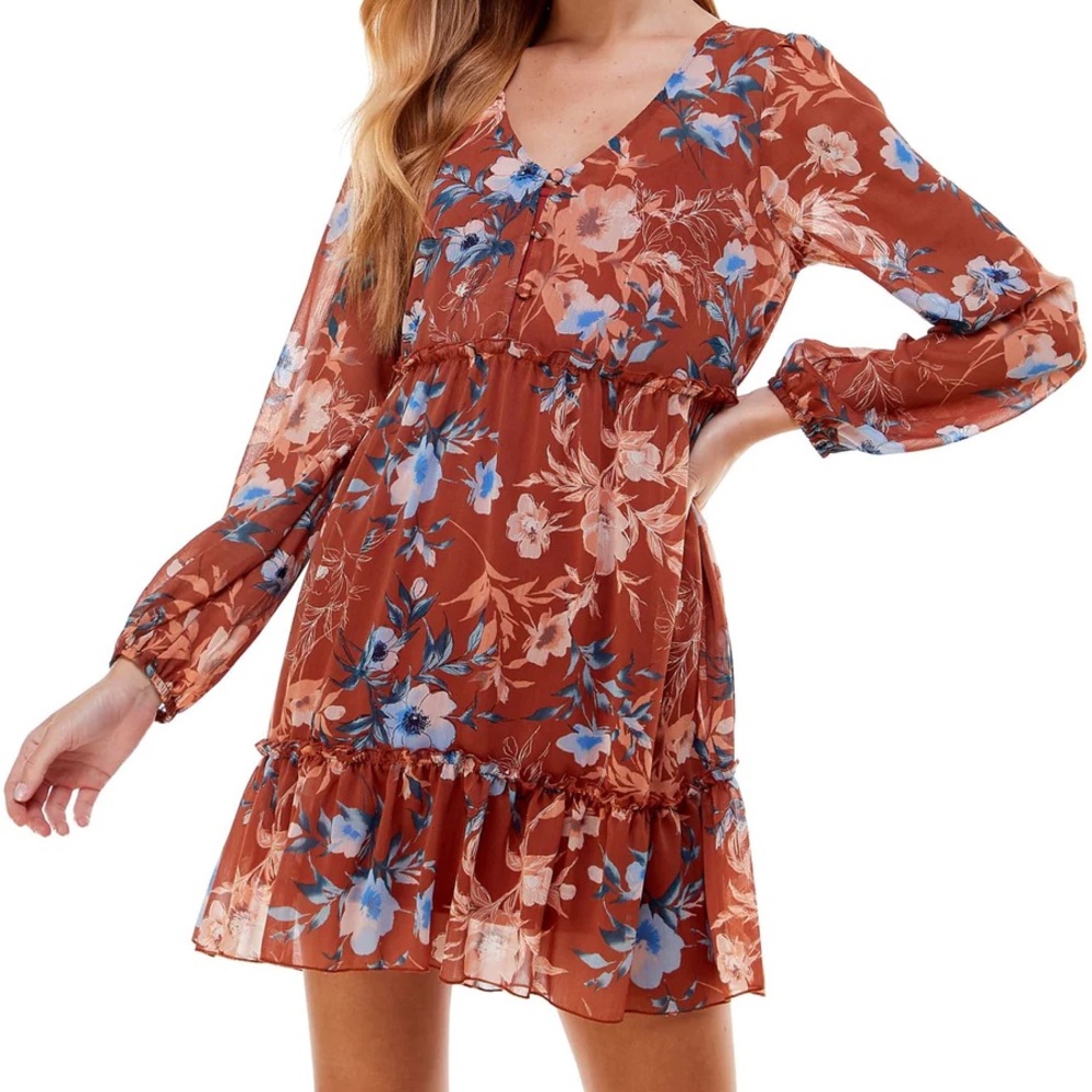 City Studio floral long sleeve dress - NWOT